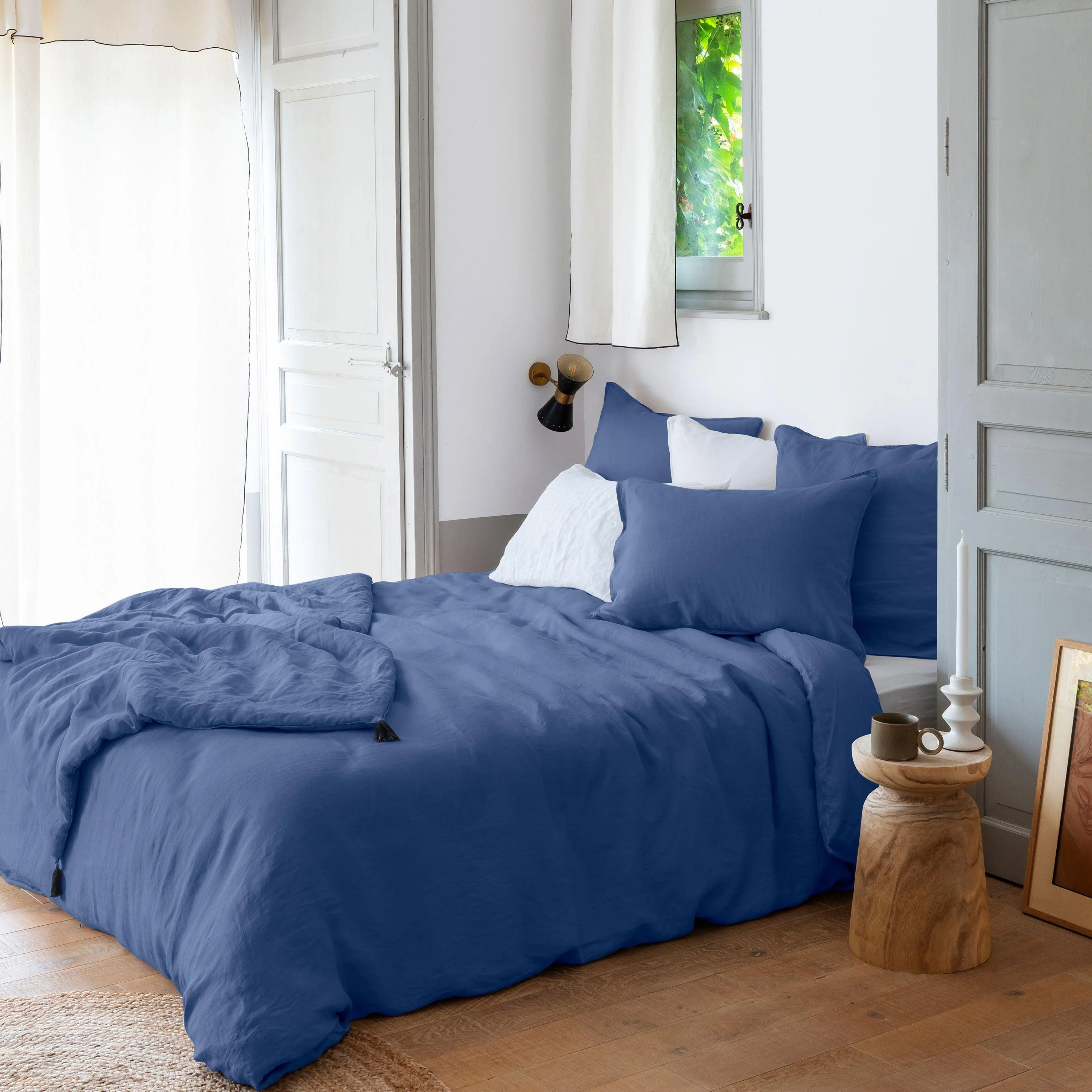 Songe Linen and Cotton Throw - China Blue - Image 4